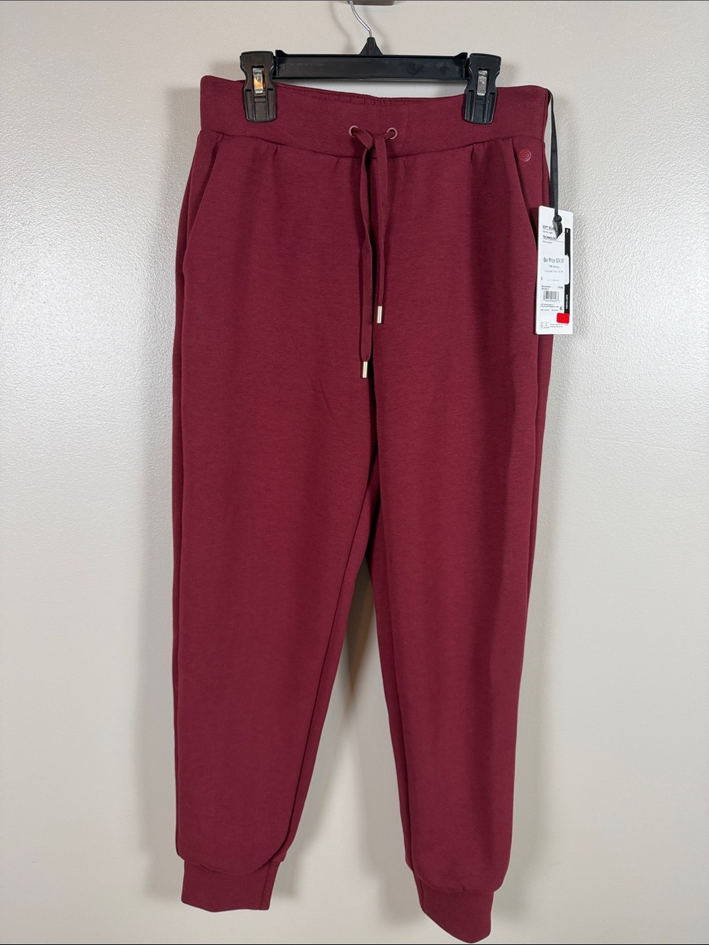 Calia Soft Scuba High Rise Jogger XS Deep Merlot
